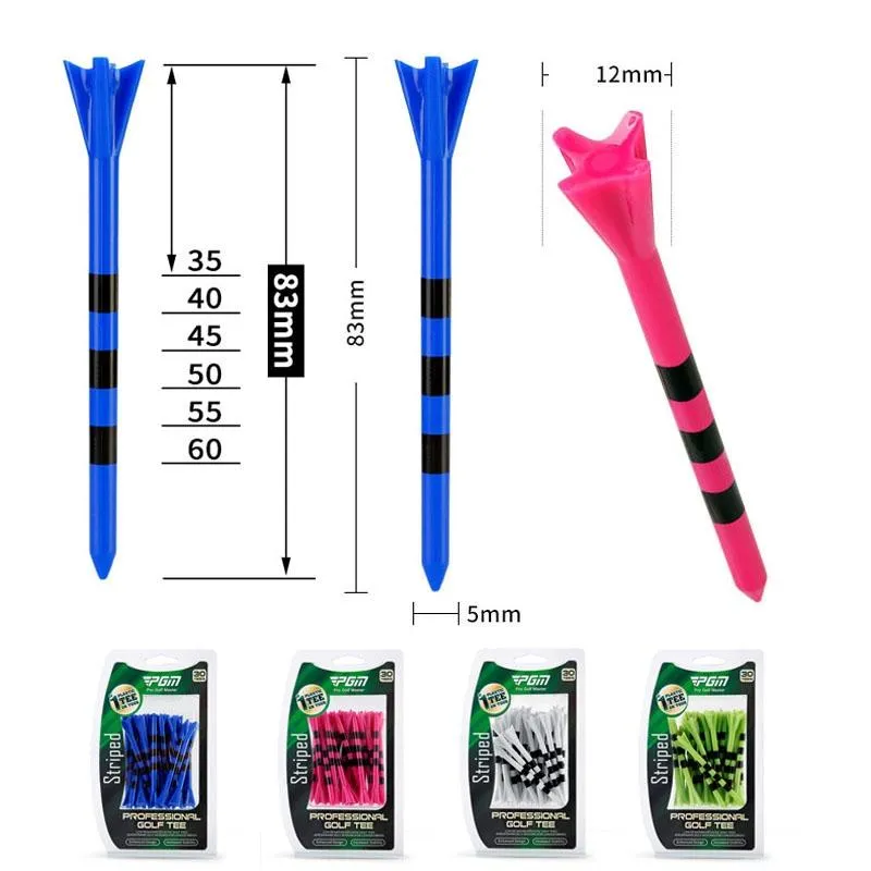 30-pack Golf Ball Tees with Limit Scale Line - Green 83mm