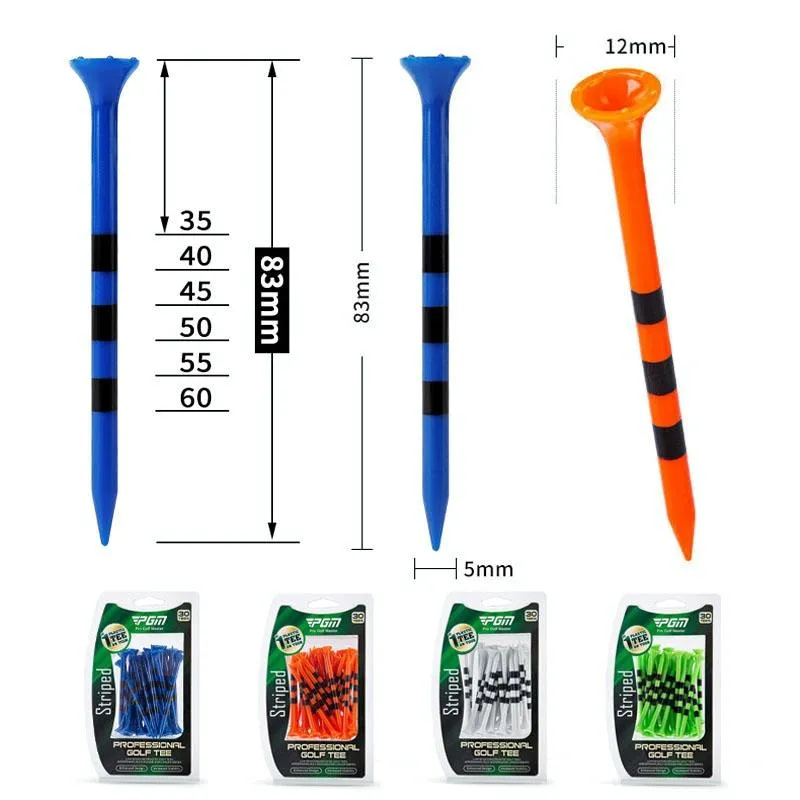 30-pack Golf Ball Tees with Limit Scale Line - Green 83mm