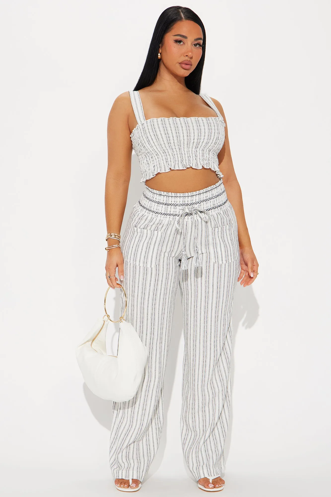 Ava Linen Pant Set - Natural/Combo