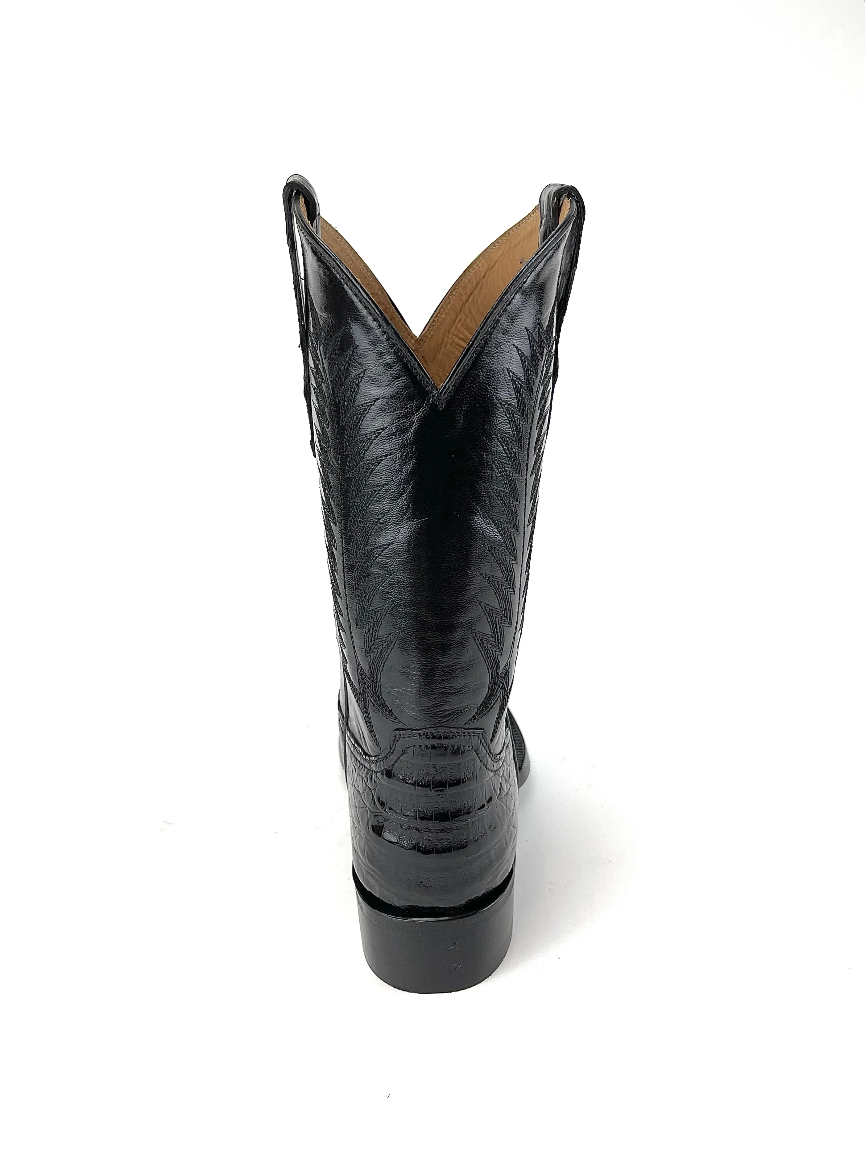 Black Bias Caiman Belly   Matching Belt