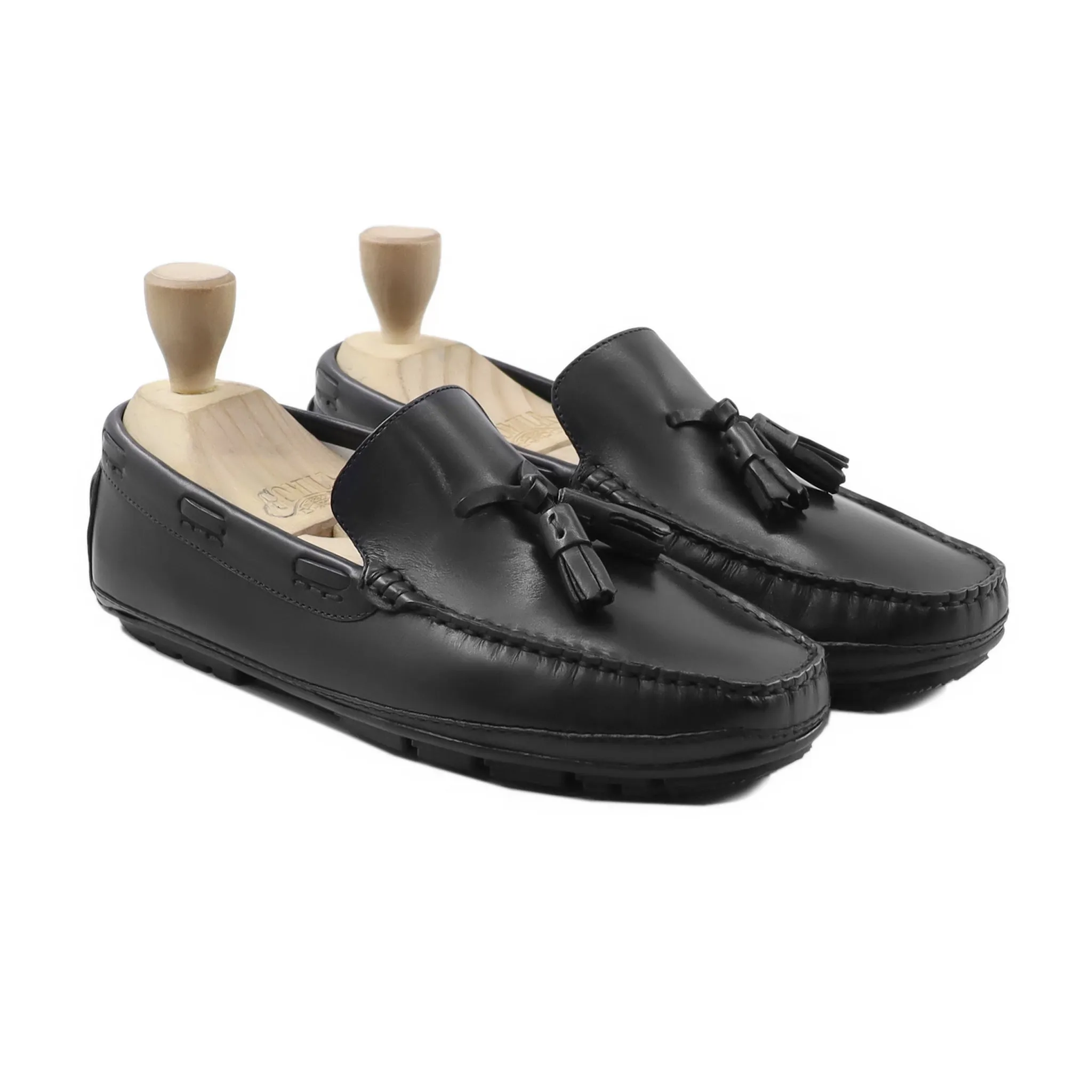 Iguazu - Men's Black Calf Leather Driver Shoe