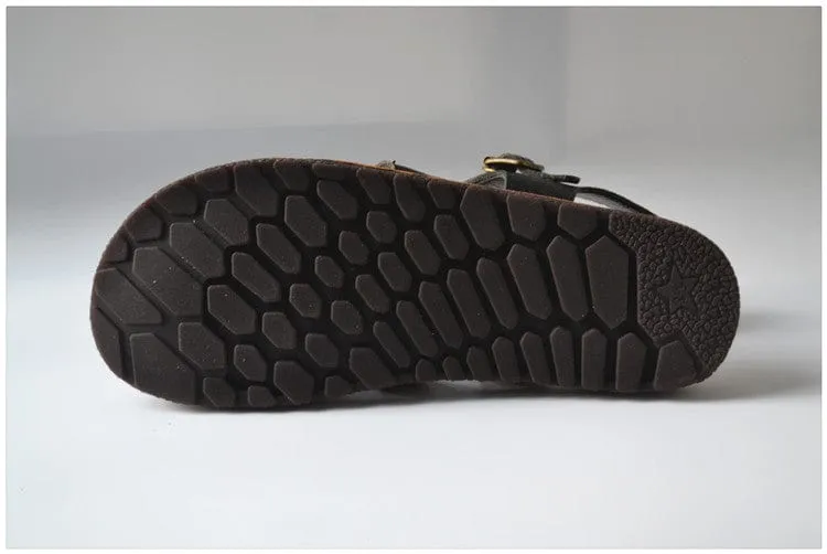 Jesus Style Braided Cowhide Leather Sandals