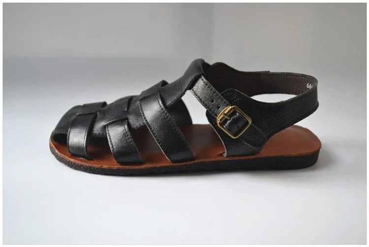 Jesus Style Braided Cowhide Leather Sandals