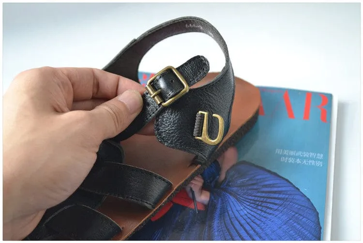 Jesus Style Braided Cowhide Leather Sandals