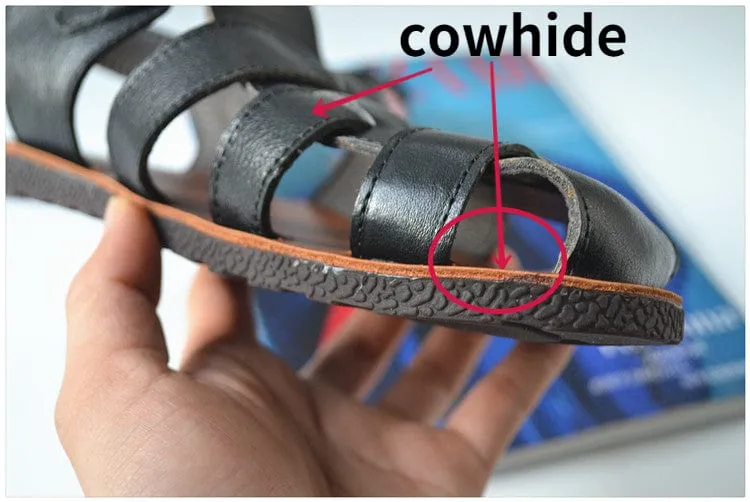 Jesus Style Braided Cowhide Leather Sandals