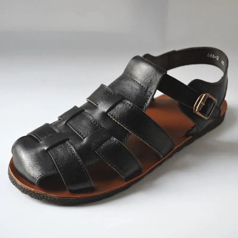 Jesus Style Braided Cowhide Leather Sandals