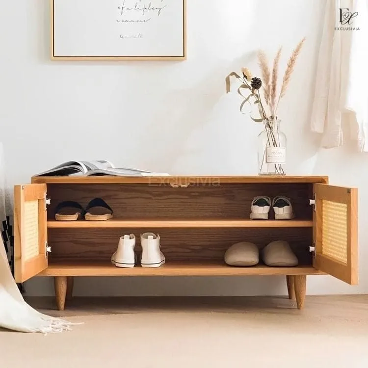MINX Shoe Rack Cabinet Rattan