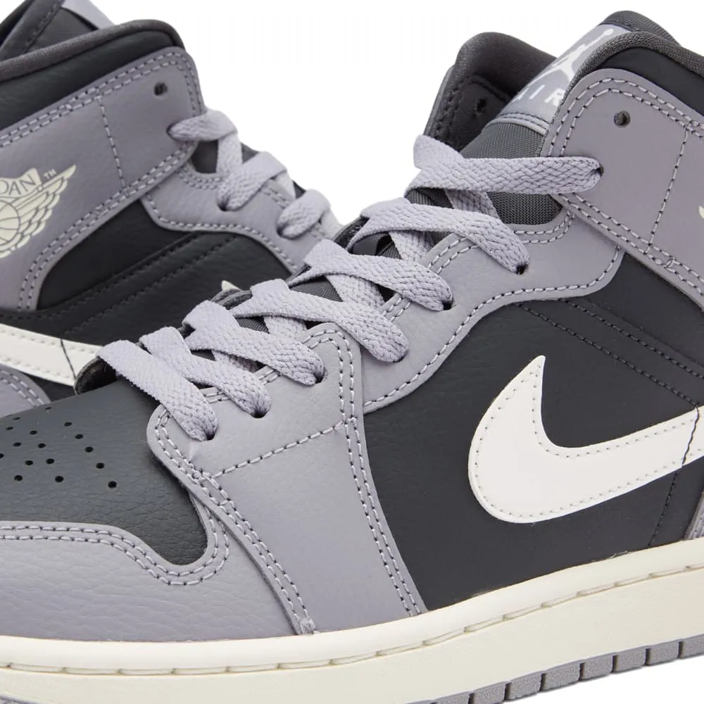 Nike Air Jordan 1 Mid, grey/black/white