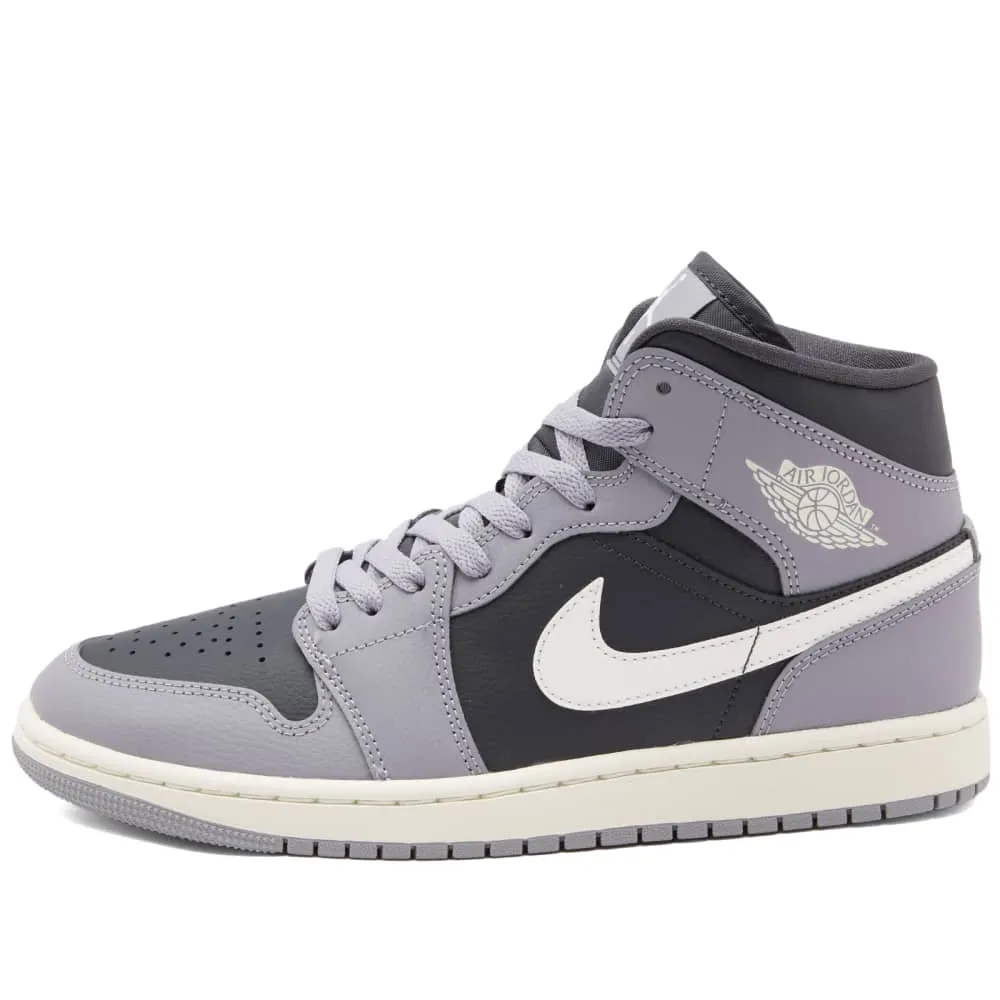 Nike Air Jordan 1 Mid, grey/black/white